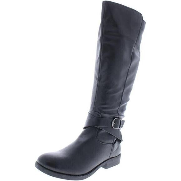 NEW Style & Co Madixe Tall Black Riding Boots Women's 6.5 Regular Width Vegan - Picture 1 of 8